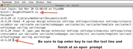Terminal commands
